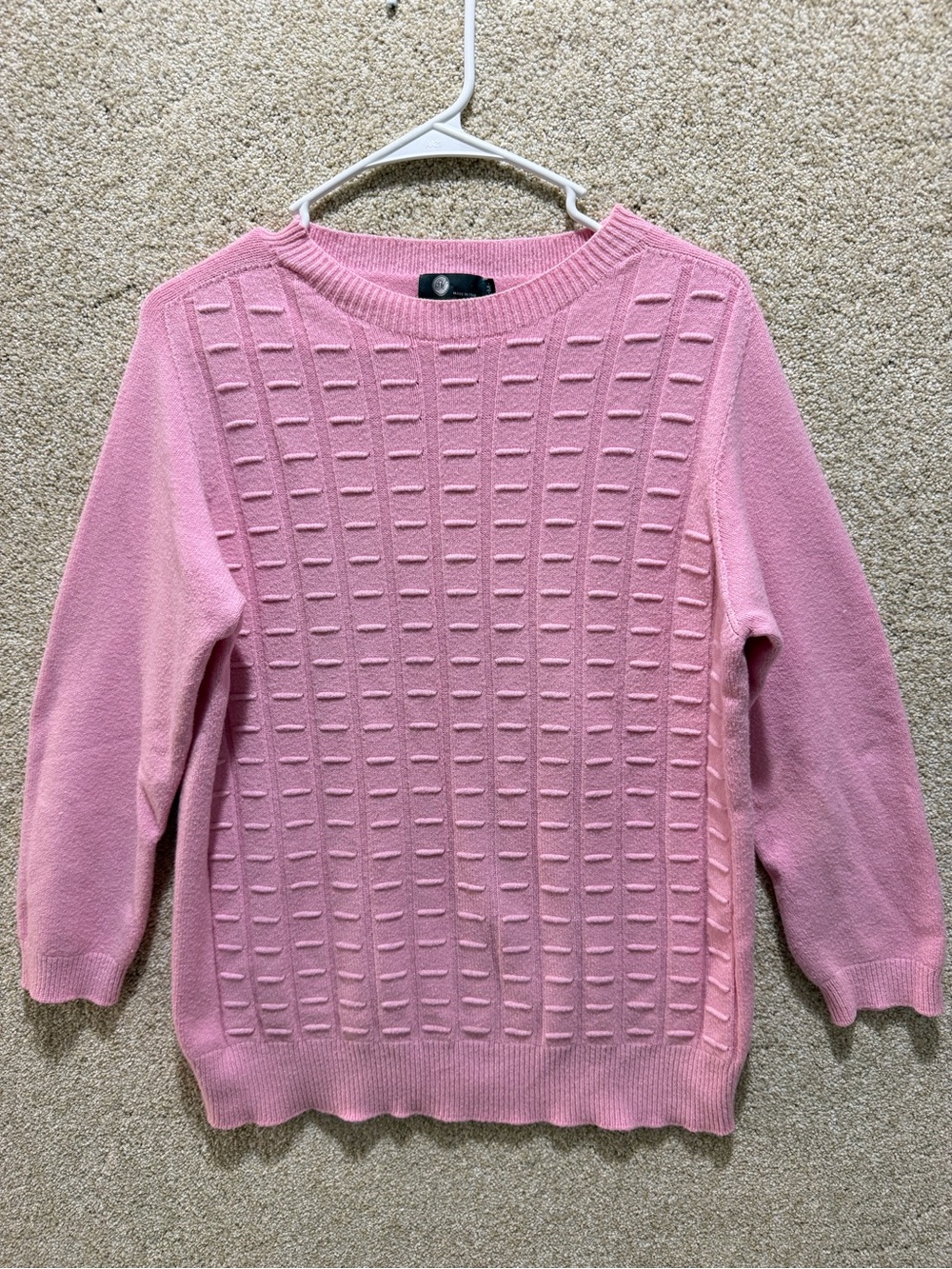 Made in Italy pink sweater texture medium cozy feminine soft girl grandma Flawed